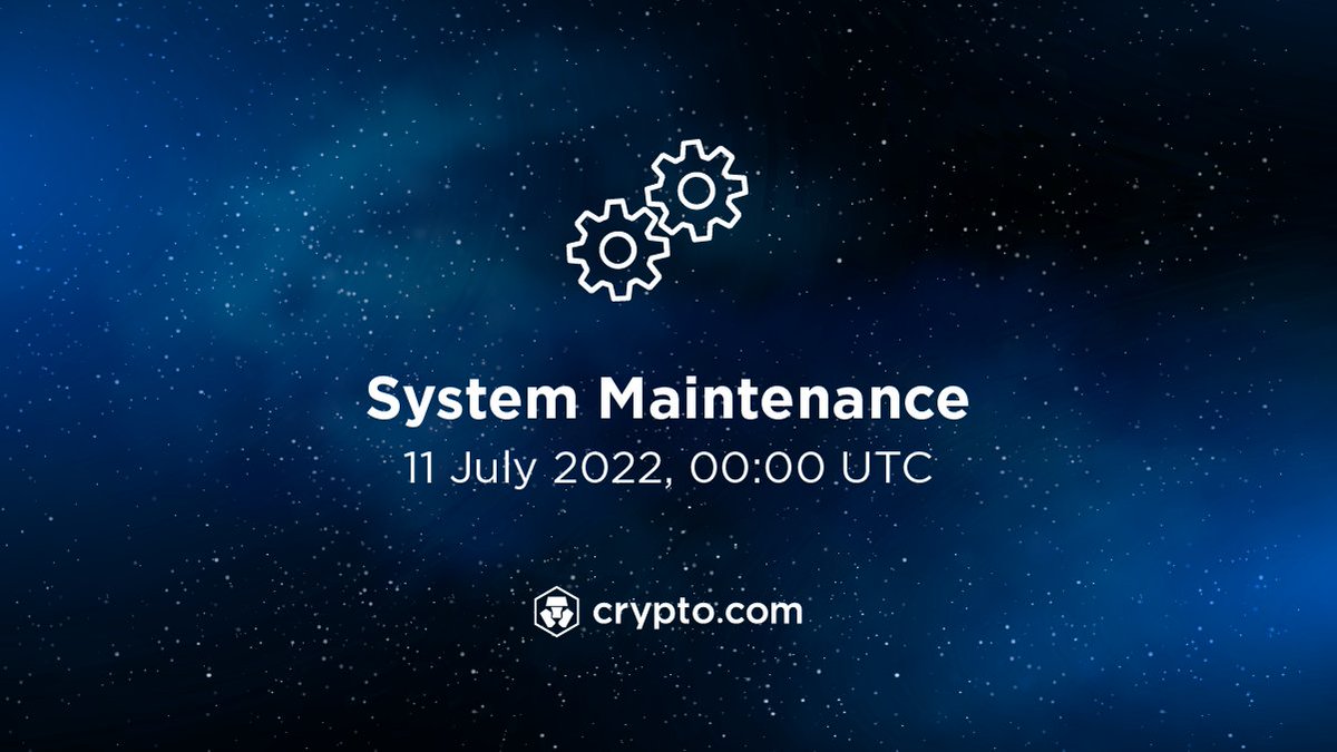 cryptocom's tweet photo. 🚨 We have begun system maintenance for the https://t.co/vCNztABJoG App, Exchange, NFT, DeFi Wallet, Pay, Price, and Tax.

Get the latest updates here or subscribe to our Status Page at https://t.co/15hAEdjoHG

Thank you for your patience. https://t.co/ViOL3DhcfJ