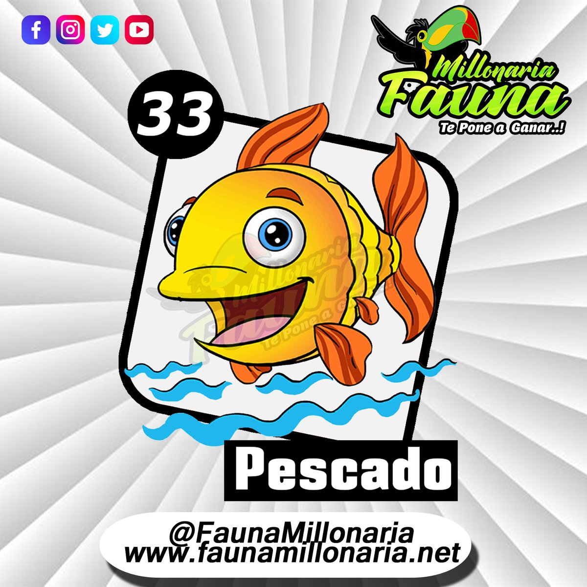 Fauna Millonaria 
Fecha 10/07/2022 
Hora : 3:30 Pm 
33 Pescado
Telegram - t.me/minifauna                    
Web : faunavzla.net