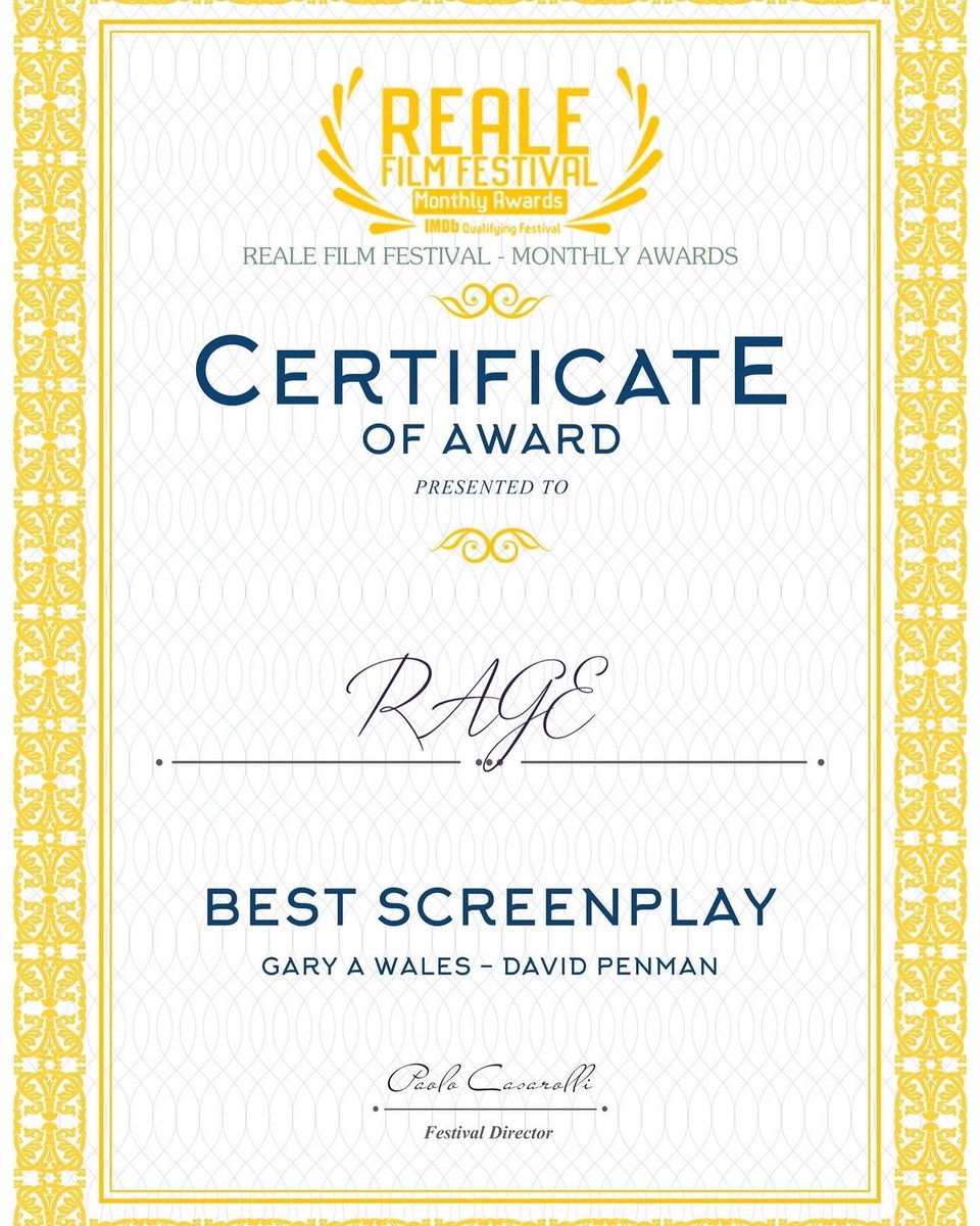 GaryAWales's tweet photo. Another WIN 🏆 Best Screenplay https://t.co/4cnOx1ddt7