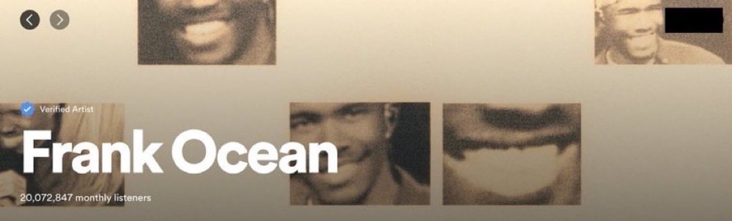frank ocean just updated his spotify banner 🫣