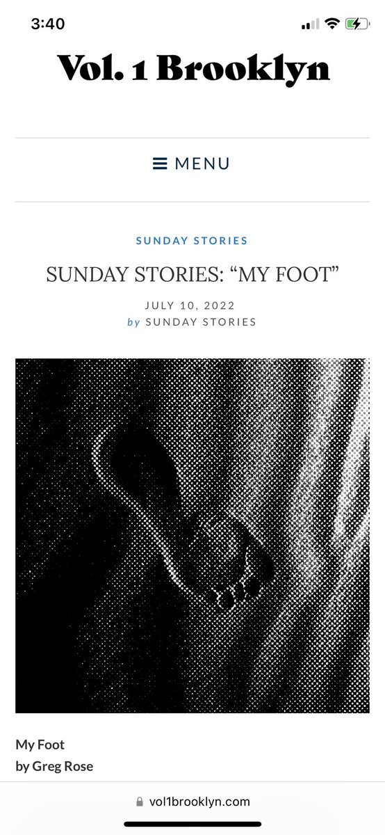 greglrose's tweet photo. Sunday Stories: My Foot - thanks @vol1brooklyn https://t.co/3aAFhbnim8 https://t.co/0WIZjoMKRx
