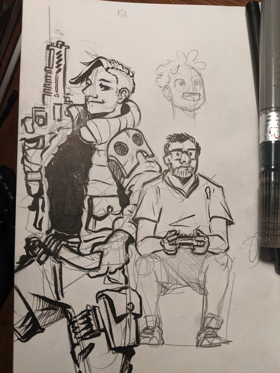 bentoddart's tweet photo. Watched my buddy play Borderlands 3 for the first time. had to draw that thick coat FL4K wears- but not flak themself. https://t.co/ntRqRZNcmf