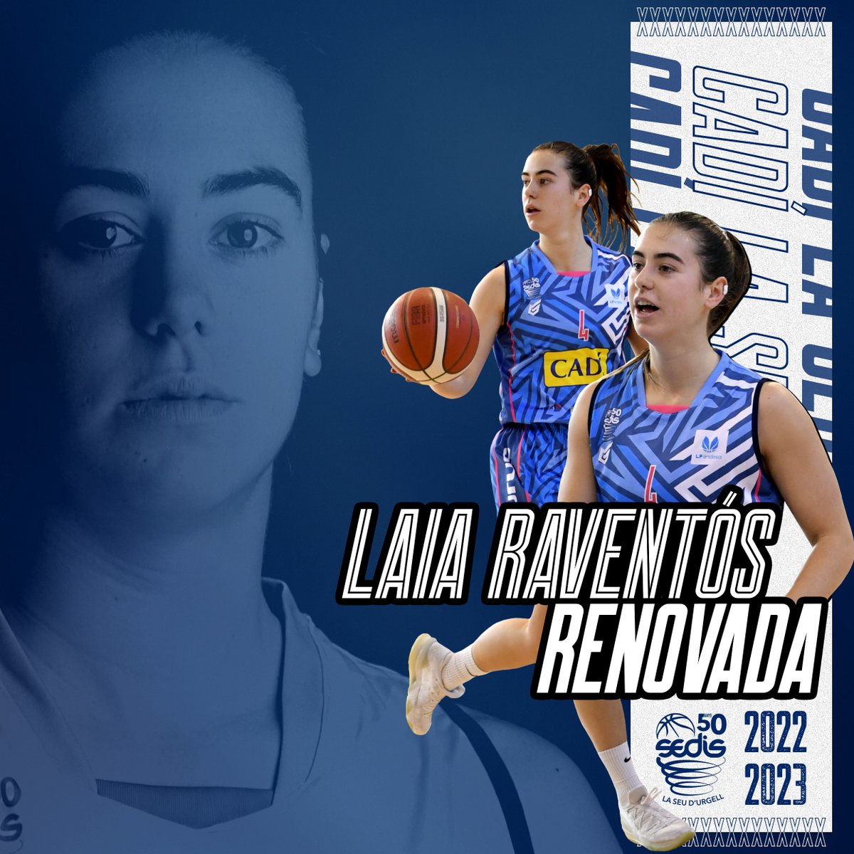 sedisbasquet's tweet photo. 🔵⚪🗞️

🤝 𝑳𝒂𝒊𝒂 𝑹𝒂𝒗𝒆𝒏𝒕𝒐́𝒔 també renova i disputarà la seva tercera temporada amb Cadí La Seu

💥 La de Santa Eulàlia de Riuprimer seguirà explotant el seu talent a la Seu d'Urgell.

👏🏻 Molta sort, Laia!

@laiaraventos4 x #sentelsedis 🏔️🏀