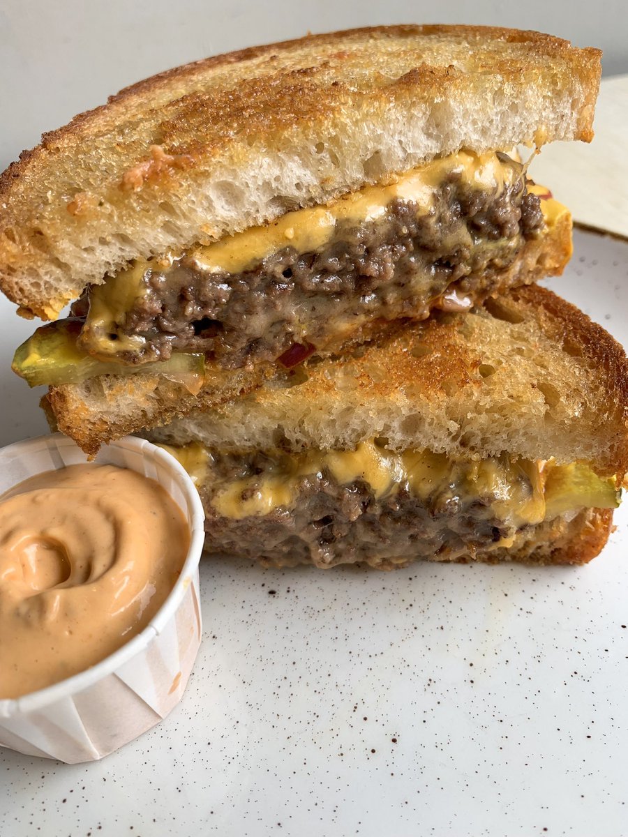 Remember this? Possibly one of the best things we’ve done since we opened.
The cheeseburger toastie is back one last time whilst we say our goodbyes from tomorrow. 💛RT and we’ll select a few people to get it for free
