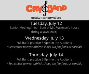 New post (Marching Band Weekly Update 7/10) has been published on The Cavalier Band Website - is.gd/AHW4KY by Mr. Ruckman