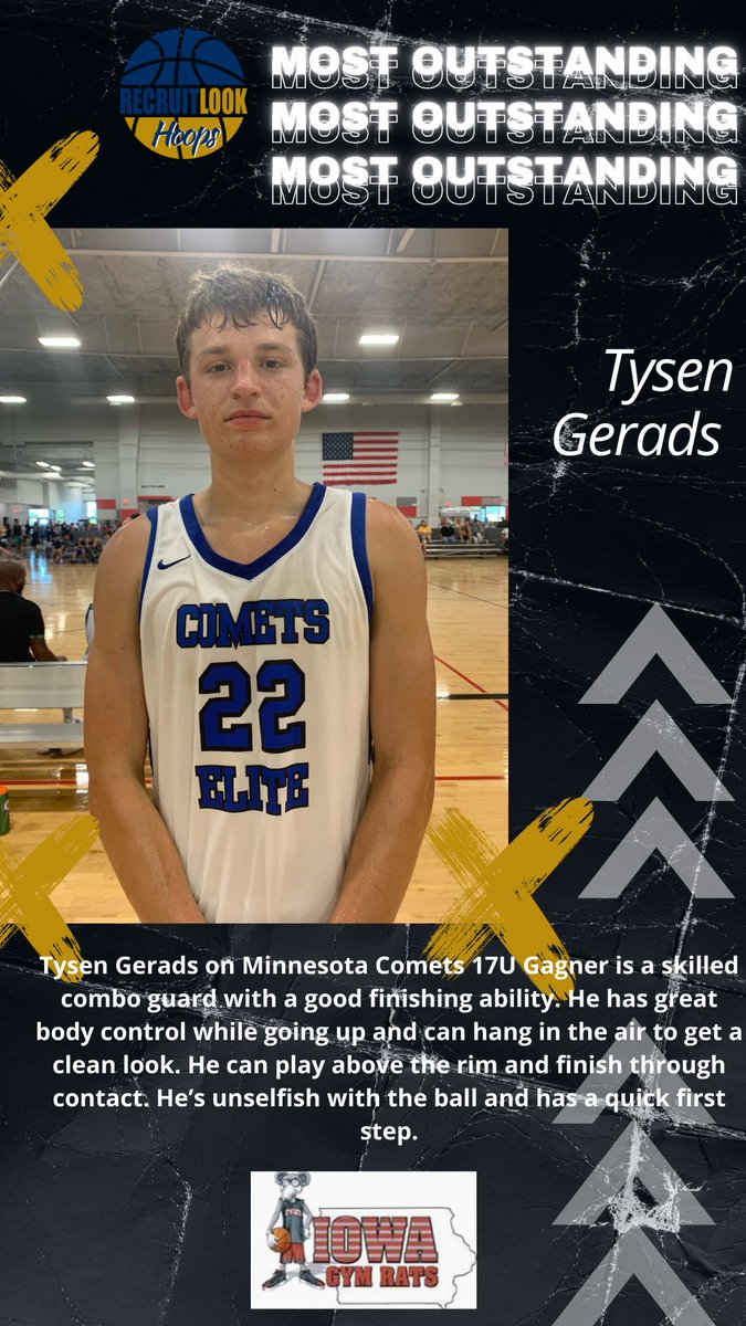 RecruitLook Hoops (@rl_hoops) on Twitter photo 🚨Most Outstanding🚨 Tyson is a great combo guard #RLHoops @Comets2025 <a href="/IowaGymRats/">Iowa Gym Rats</a> <a href="/Tysen_Gerads/">Tysen Gerads</a> 🚨Most Outstanding🚨 Tyson is a great combo guard #RLHoops @Comets2025 <a href="/IowaGymRats/">Iowa Gym Rats</a> <a href="/Tysen_Gerads/">Tysen Gerads</a>