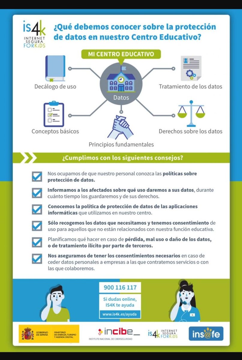PROTECCIÓN DE DATOS en los centros educativos

✅️Imprescindible definirlo en el Plan Digital #PDC
🗣📢Difusión políticas de P.D
👩‍💻Recoger solo datos necesarios
ℹ️Informar sobre uso de datos
✍️Firmar consentimientos

Infografia de <a href="/is4k/">internetsegura4kids</a> 
🔗is4k.es/blog/sabias-qu…
#compdigedu