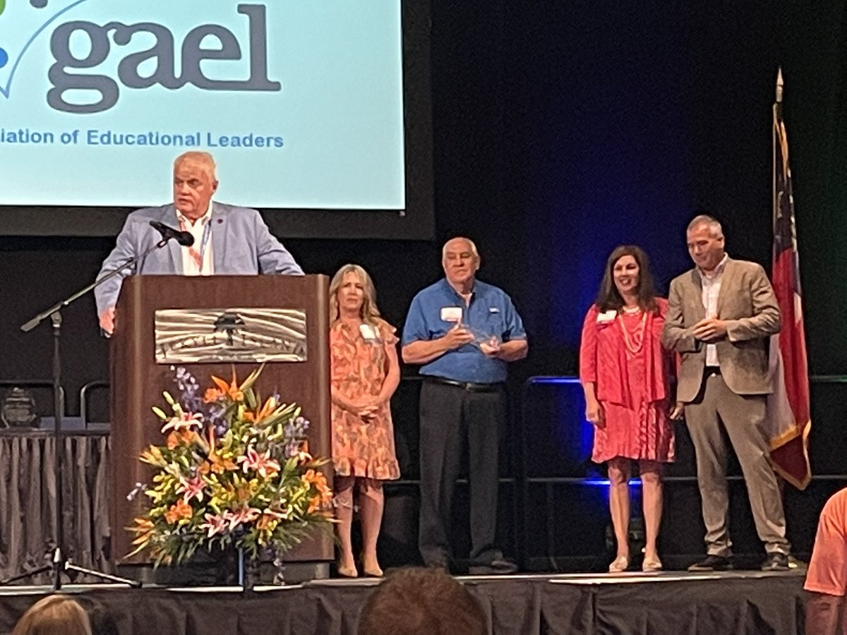 GASSP's tweet photo. GASSP Executive Director, Dr. Alan Long, announcing Dr. Philip Brown as the Jim Puckett Outstanding Educator Award. Dr. Brown served on the GASSP Board of Directors for 10 years as Principal of North Oconee High School. Dr. Brown is the Superintendent of Jackson County Schools. https://t.co/DBFvbvFGqo