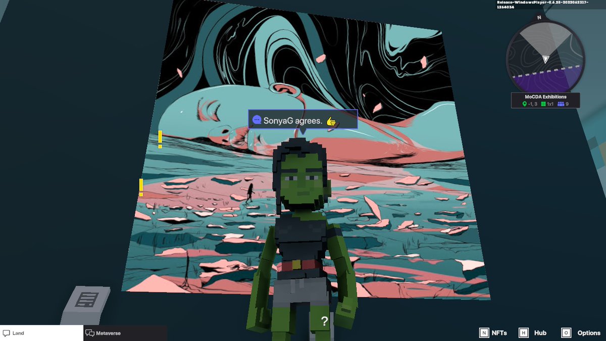 <a href="/TheSandboxGame/">The Sandbox</a> <a href="/MOCDA_/">MoCDA: Museum of Contemporary Digital Art</a> I just participated in the #TheSandbox weekly contest for a chance to win 200 mSAND! Here is my favorite piece from the ‘Impossible Worlds’ exhibition, check out my screenshot below!
👇