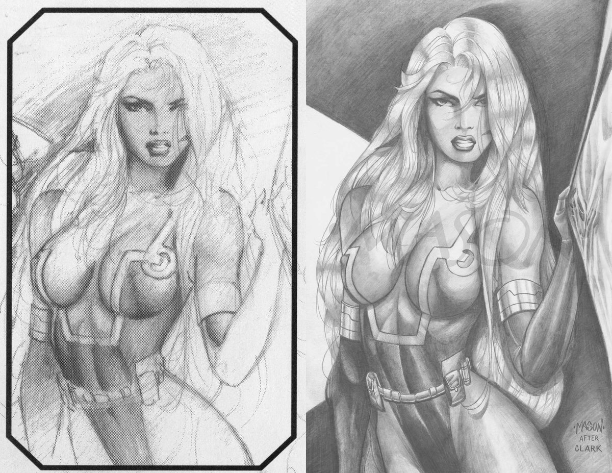 daarkanjel's tweet photo. I've always wanted to see this unfinished Diva by Scott Clark that was printed in Art of Homage completed.  @mentalstudios made it happen.  This is beyond brilliant, cheers mate, absolutely stunning!
#WildStorm #StormWatch #ScottClark https://t.co/dzr52wk5Ek