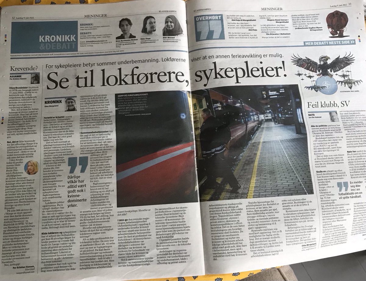 «Ferietid er krisetid i norsk helsevesen», skriver Ebba Wergeland, - og samtidig synspunkter på hvordan slike feriekriser kan unngås - #lokførere ⁦@Arbeidstilsynet⁩ ⁦<a href="/NTNUhelse/">NTNU medisin og helse</a>⁩ ⁦<a href="/Fastlegen_no/">Fastlegen.no</a>⁩ ⁦<a href="/Velferdsstaten/">For velferdsstaten</a>⁩ ⁦<a href="/LinnStalsberg/">Linn Stalsberg</a>⁩