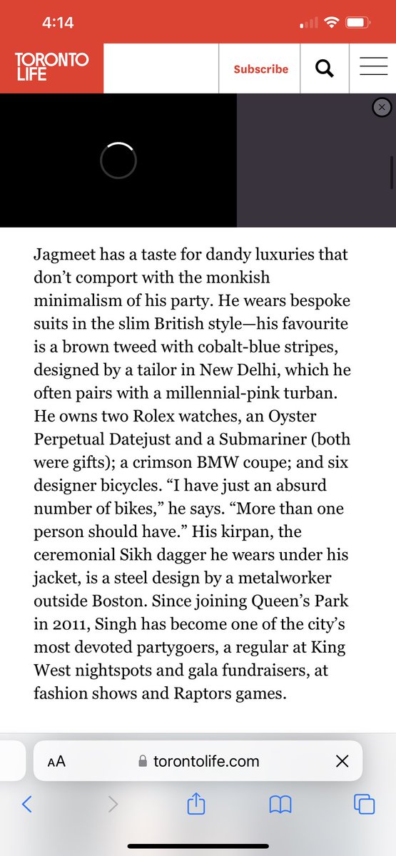 @theJagmeetSingh You got three pay raises during the pandemic. You have more custom bikes than a normal person should have. You have multiple Rolexes. You are what you rail against, you awful, shameless hypocrite. torontolife.com/life/behind-th…