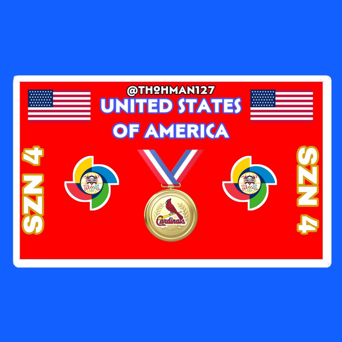 Your first ever WBC champions! The United States &amp; The Manager of the Cardinals <a href="/thohman127/">Tiger</a> !
-
Congrats on a wonderful season and you are now the best manager in the world!