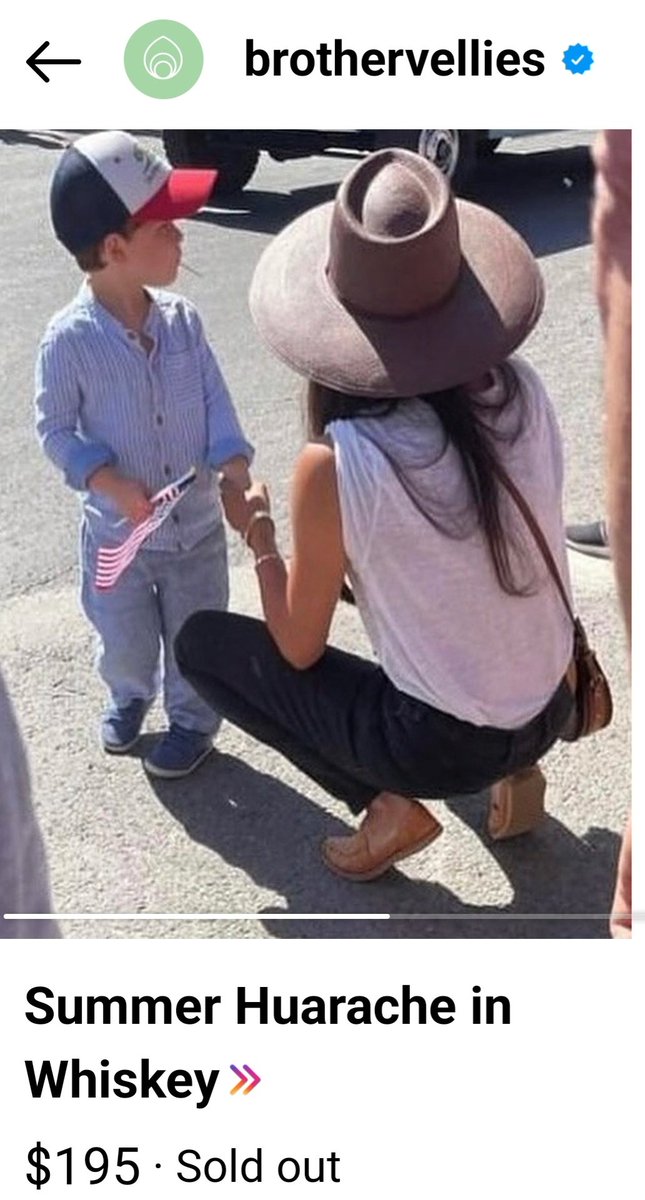 sussexdaily's tweet photo. The #Meghaneffect is real!  #BrotherVellies'  #SummerHuarache in Whiskey, which #Meghan wore on July 4th in Jackson Hole, is sold out! https://t.co/cxWw3xBFWx