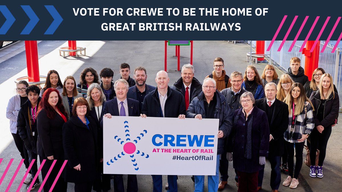 Crewe is at the heart of Britain's rail network and rail is at the heart of Crewe ❤️

It's the perfect place for Great British Railways headquarters. 

Vote for Crewe for GBR HQ here: crowd.in/VY4ofj

#HeartOfRail #DestinationGBR