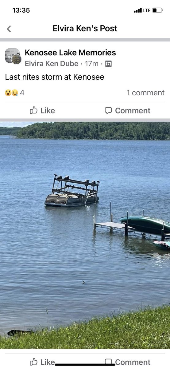 pamdechief's tweet photo. #skstorm.  #KenoseeLake. Crazy storm #sleptlikeababy. Not my photo. Not my boat. https://t.co/ej8D2nGzWF