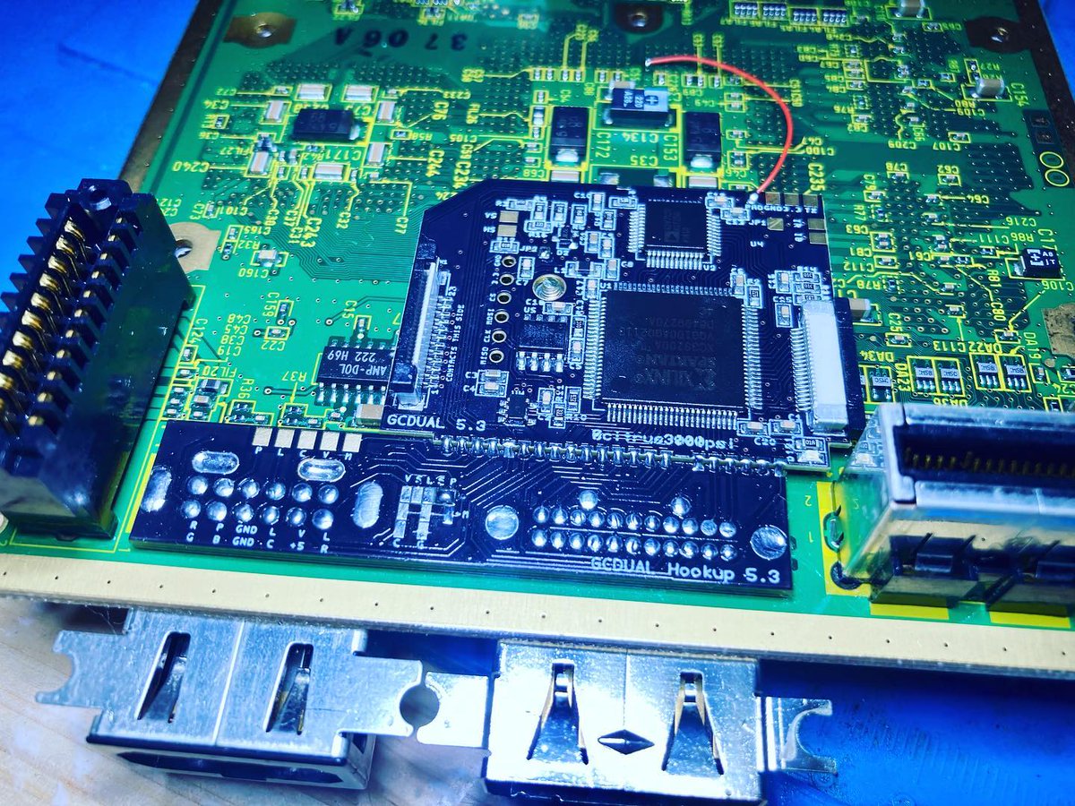 logisticsct's tweet photo. Late night Gamecube GCDual install. One of the best visual upgrades out there. Crisp 480P out via HDMI. #gamecube #gamecubemods #gcdual https://t.co/OZtMDbytJ2