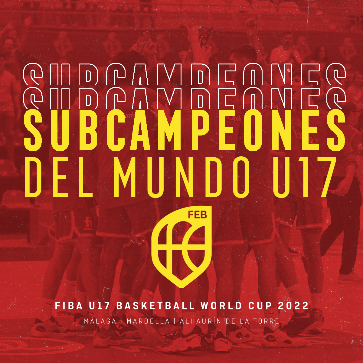 BaloncestoESP's tweet photo. ORGULLOSOS de vosotros ❤️ 

Gracias, #U17M 🇪🇸 Gracias, subcampeones 🙏

🏆 Final #FIBAU17
🇪🇸🆚🇺🇸 (FINAL | 67-79)
📷 https://t.co/FKGaH7BFyS

 #SomosEquipo https://t.co/uZUwHdT4KG