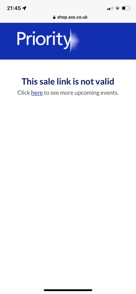 erinmate_'s tweet photo. @O2 this priority link isn’t working for all points east - can someone send another link? It expires at midnight… https://t.co/CAJUvFyaC6