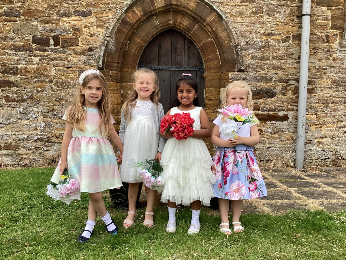 MPS_YR's tweet photo. This week the Ladybird Class went to the church and took part in a wedding celebration. There were a number of brides and grooms as well as a Best Man who had to look after the rings. It was such a wonderful experience and we all enjoyed cake and dancing afterwards! https://t.co/RjUyleqf57