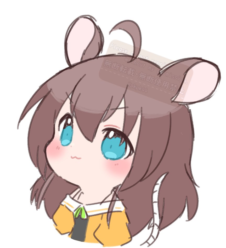 natsuiro matsuri 1girl solo animal ears brown hair mouse ears blue eyes tail  illustration images