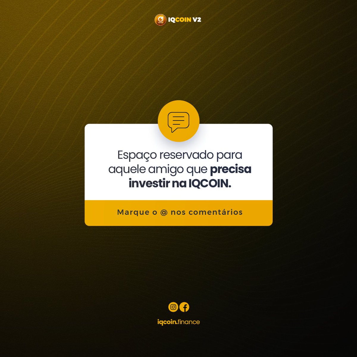 IQCOINTOKEN's tweet photo. Marque aqui aquele seu amigo que precisa investir já na IQCOIN! 🚀 Deixe o @ aqui nos comentários ajude a mudar a vida financeira de outras pessoas também! Contamos com você! 🧡
.
.
.
.
#iqcoin #amigos #investidor #amigo #criptomoedas #criptomoeda https://t.co/74sTYUjwIt