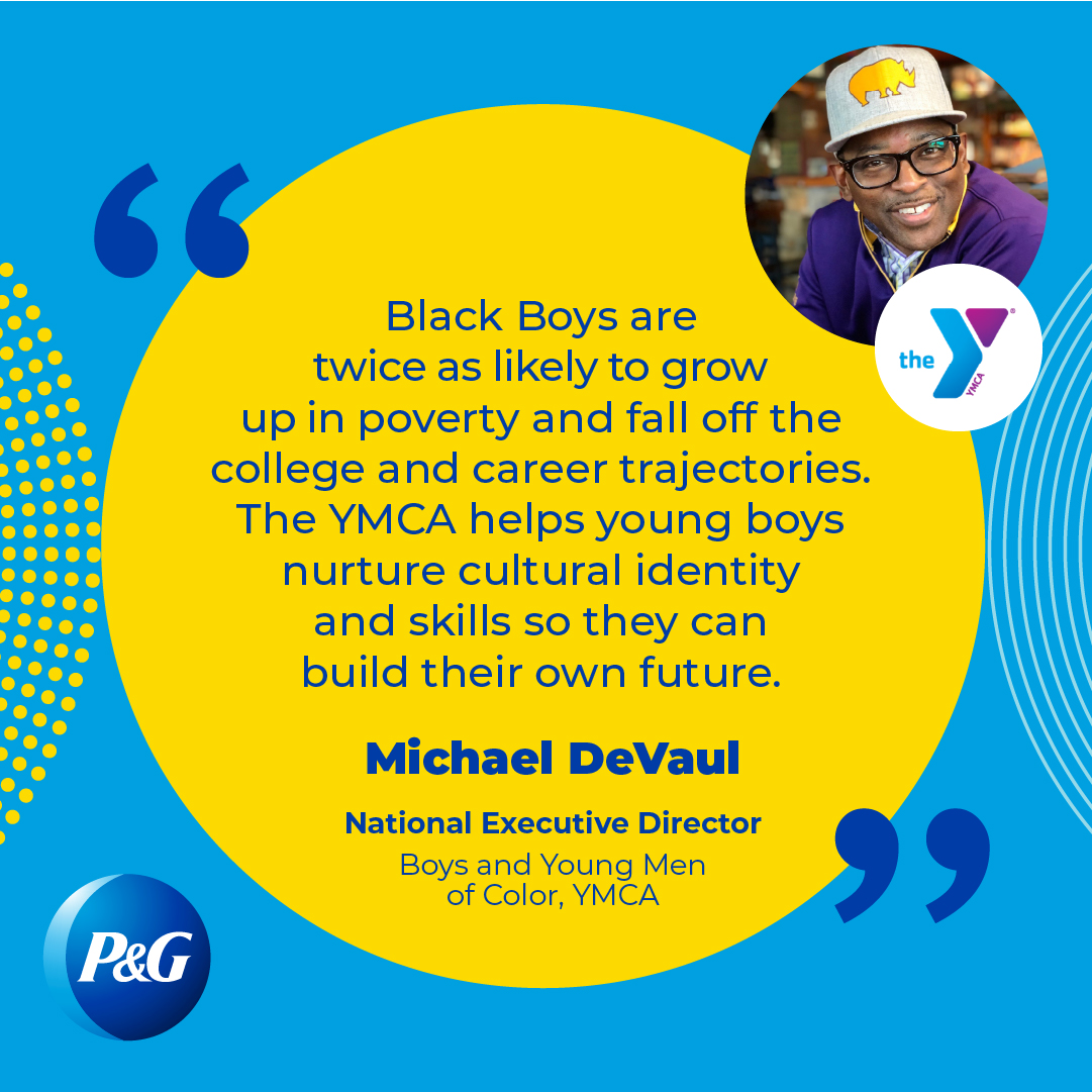 ymca's tweet photo. During an Instagram Live conversation hosted by @proctergamble, @MichaelDeVaul
discussed the importance of taking action to address inequities. 
Learn more about Procter &amp; Gamble's support of the Y's efforts to advance equity: https://t.co/AxzpE2qfxz

#equity https://t.co/kXF2ReowCb