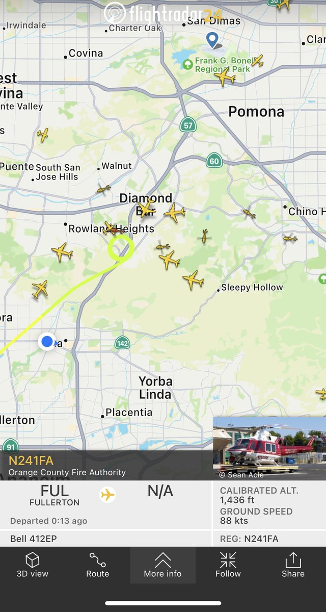 danfranzzz's tweet photo. Tons of aircraft heading to the #CutoffFire in Diamond Bar @OCFireAuthority https://t.co/TgiFjnmweX