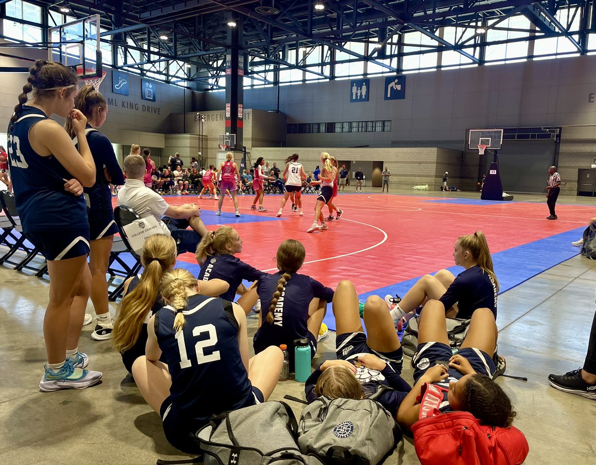 SQUAD starts 2️⃣-0️⃣ on the first day of the Tournament 🏟 of Champions in the Windy 💨 City 🏙 Chi-Town‼️ Played three very good halves of 🏀 and the fourth was their coaches fault (me) for not having our 1-3-1 offensive attack in!! Back at it tomorrow evening!! @PentagonPowerBB