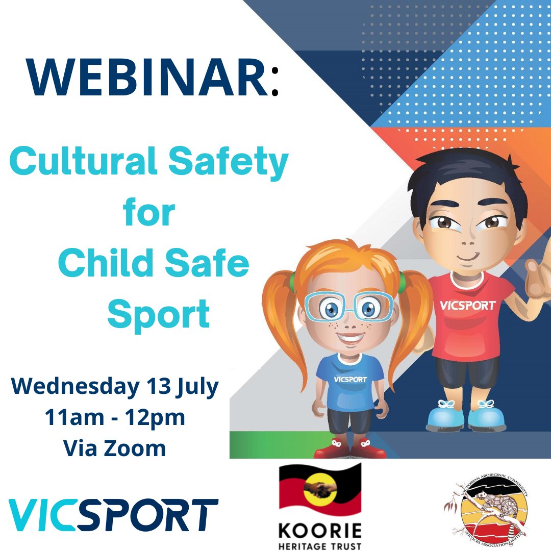 vicsportAU's tweet photo. Don't miss out! With the new Child Safe Standards now in effect, register for our free 1-hour webinar this Wednesday on how sport orgs can create culturally safe environments for Aboriginal children and young people, featuring @KoorieHeritageT &amp; VACSAL: https://t.co/7STRyG5hkl https://t.co/7bA6AhTgip