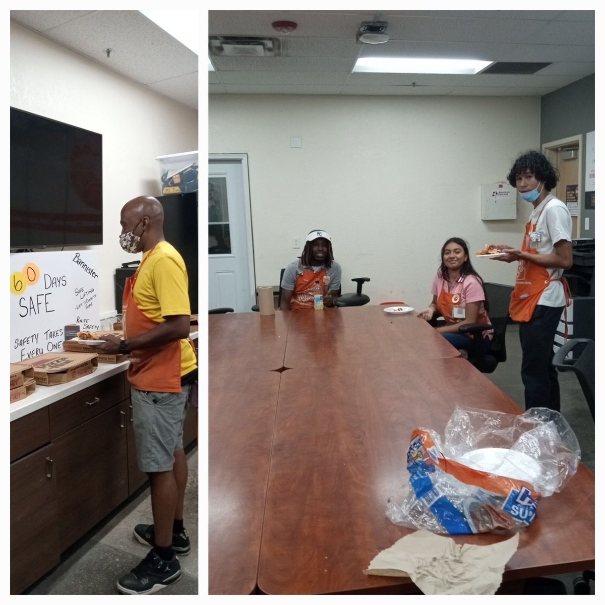 Celebrating 60 Days Safe at 3016 with pizza #safetytakeseveryone @KevinDuncan3016 <a href="/GabeHeimTHD/">Gabe Heim</a> <a href="/LarryMaya2/">Larry Maya</a> <a href="/ImogeneGrant19/">Imogene Grant</a> <a href="/Akayla_3016/">Akayla Thomas</a> <a href="/BossmanKaBloom/">Roderick Bloom</a>