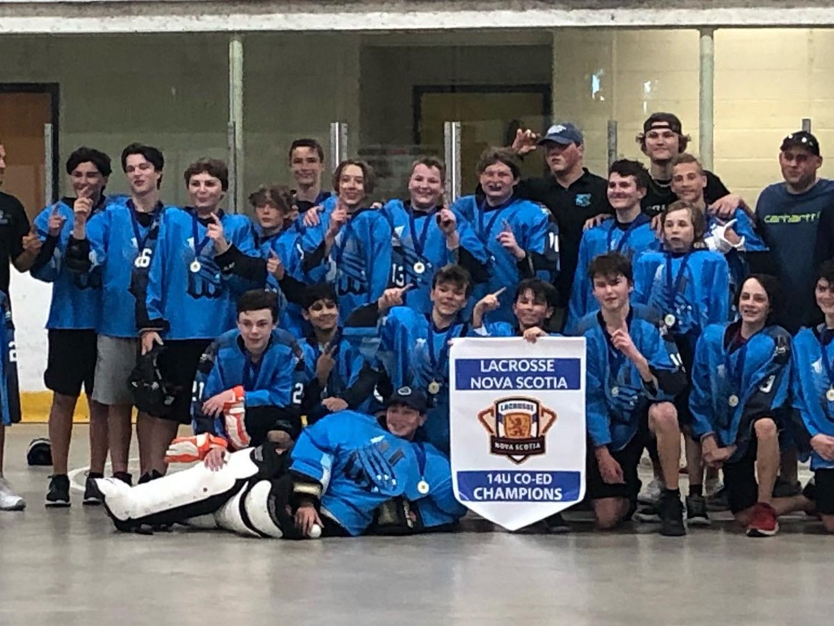 LacrosseNS's tweet photo. Whoop! More Lacrosse NS provincial tournament results!
Taking the 12U Co-ed banner are the @hfxlax , with a 5-4 win over the @wolveslacrosse1’s Wolfpack.
Taking the 14U Co-ed banner are the Wolves, with a 4-0 win over @smbstorm .
STILL more to come! https://t.co/ndJGcBrgf2