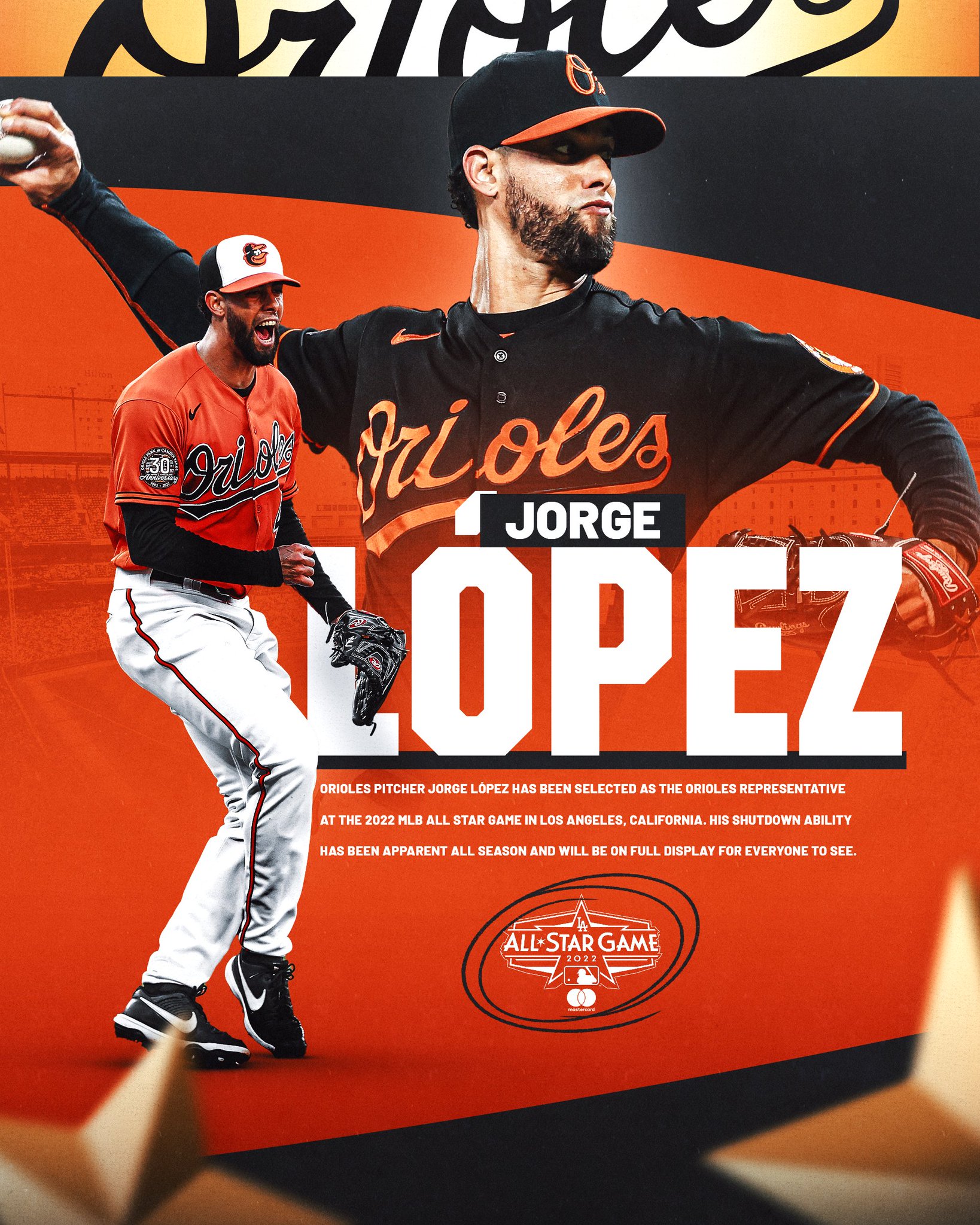 Baltimore Orioles on X: "JORGE LÓPEZ IS GOING TO THE ALL STAR GAME