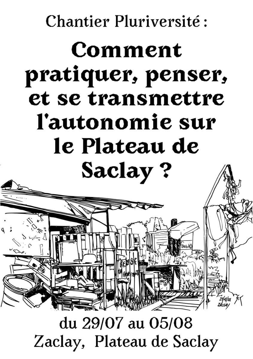 nonalaligne18's tweet photo. 📢 Premier chantier pluriversité à #Zaclay !

🟣 Rejoignez nous du 29 juillet au 5 août pour une semaine de réflexion sur le pourquoi de l’autonomie et pour nous donner les moyens de commencer/continuer à la cultiver 

Toutes les infos et inscriptions 👉 https://t.co/oVHHTfGxmX https://t.co/n8K7qLzfBr
