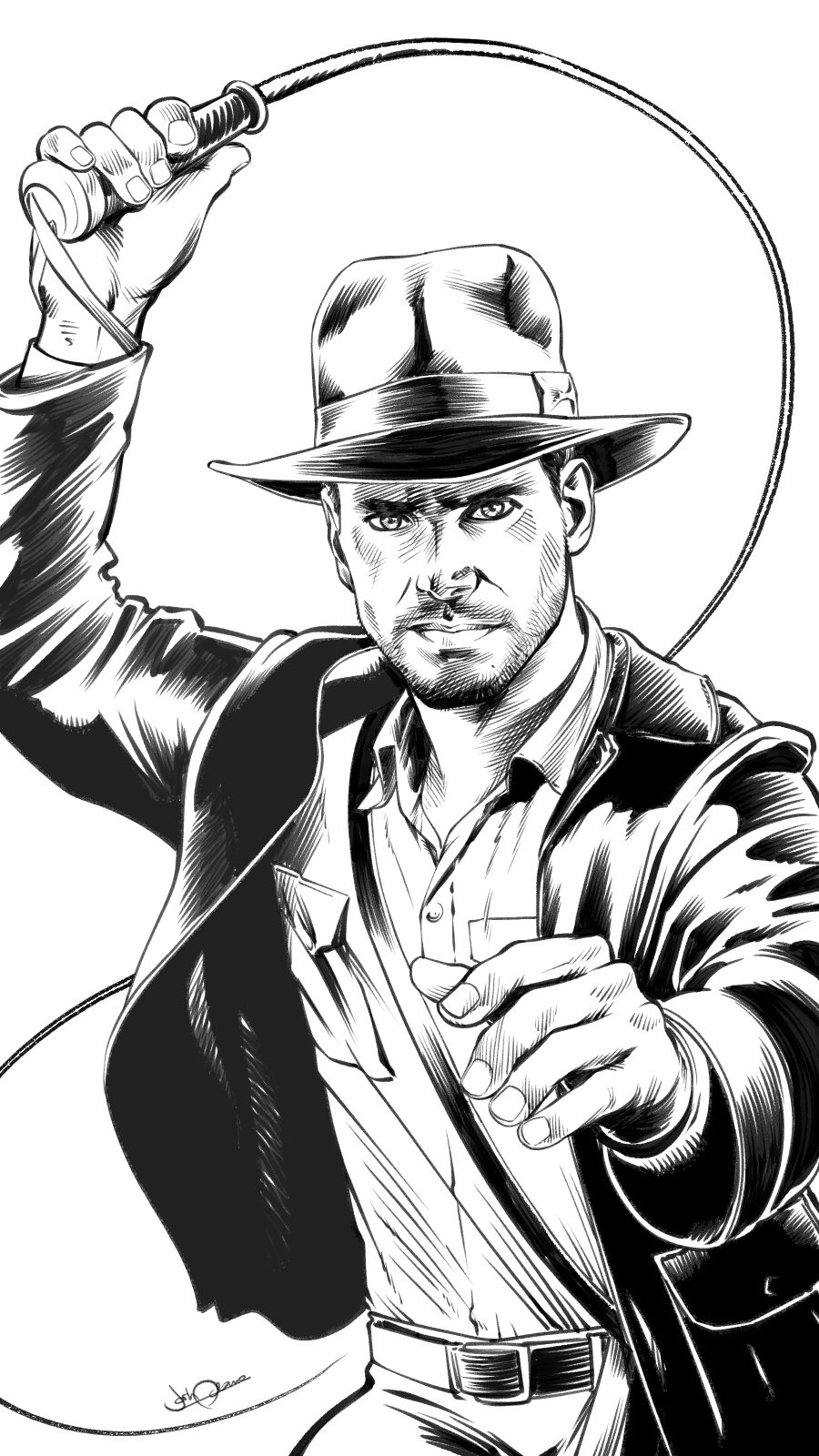 Drawing Indiana Jones  3D Art Speed drawing  Time Lapse  YouTube