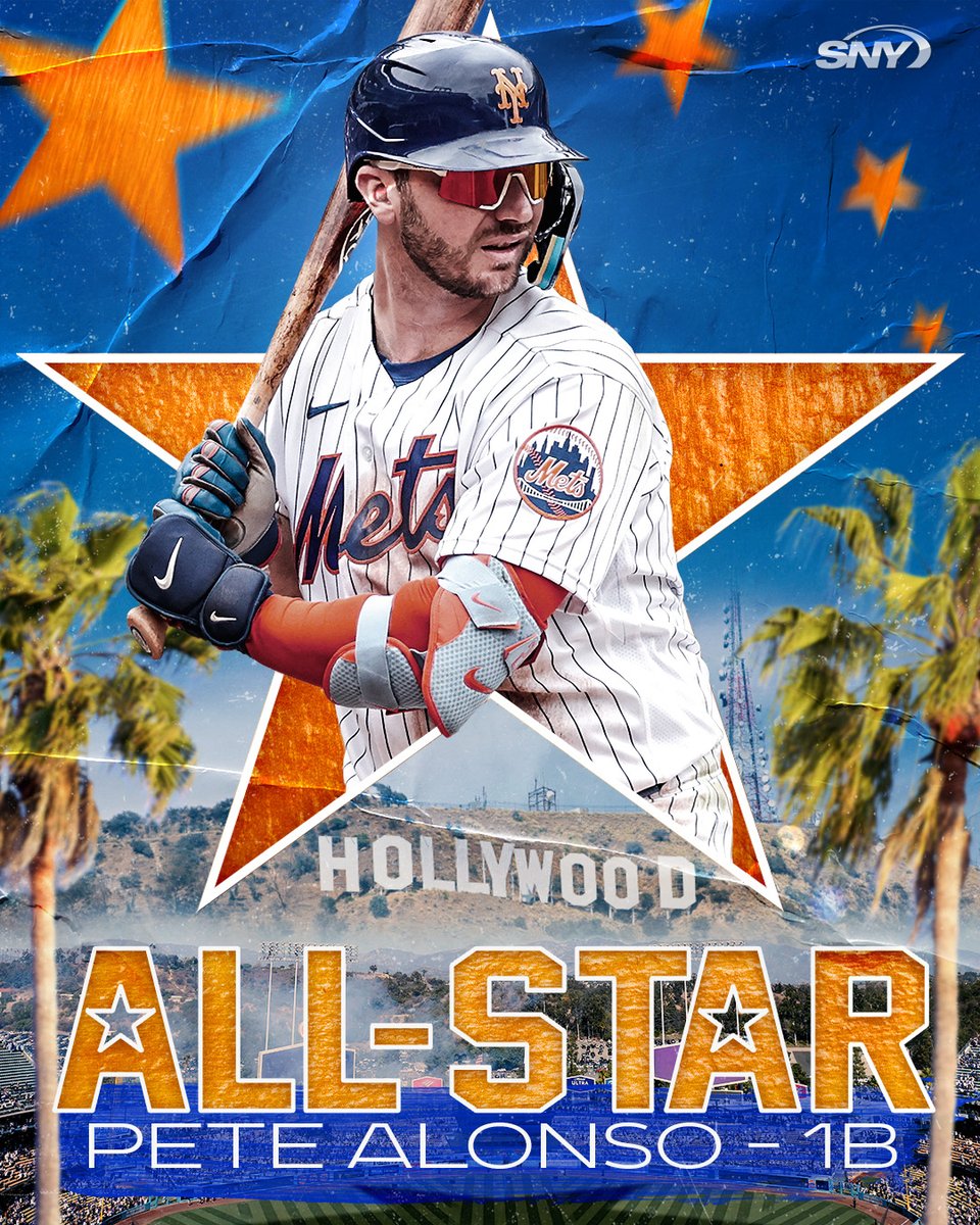 SNY_Mets's tweet photo. A polar plunge in Los Angeles. Pete Alonso is a 2022 All-Star! 🐻‍❄️⭐️ https://t.co/ESjsq7BHDA