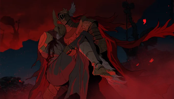 Finlay carrying the slumbering demigod Malenia all the way back to the Haligtree. 🙏 