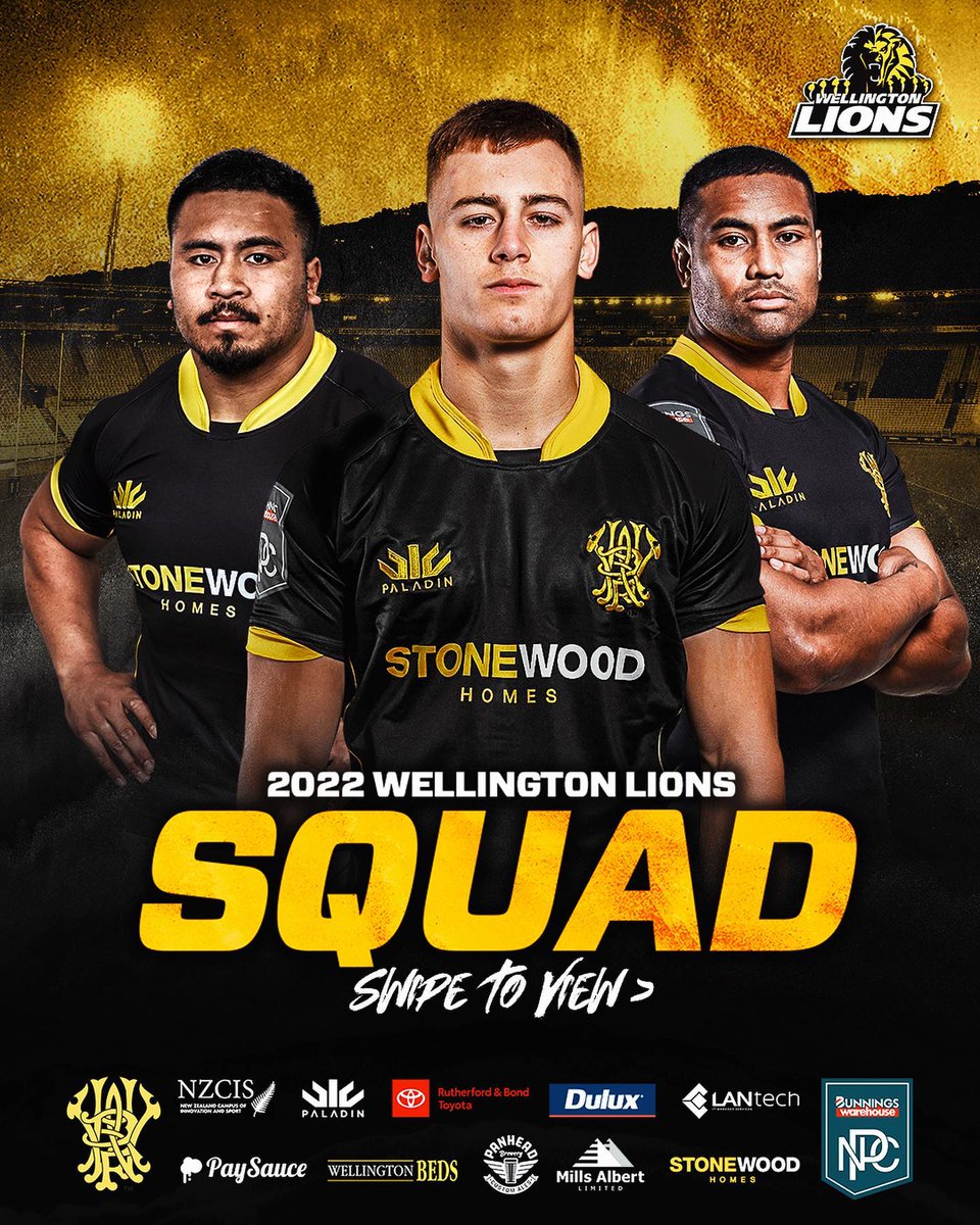 WgtnRugby's tweet image. Our Lions squad for the upcoming 2022 Bunnings Warehouse NPC campaign 🔥

The Lions will begin their Premiership competition in RD1 against Bay of Plenty at Sky Stadium on Sun 7 August at 4:35pm. 

Read more: bit.ly/3awjJWr