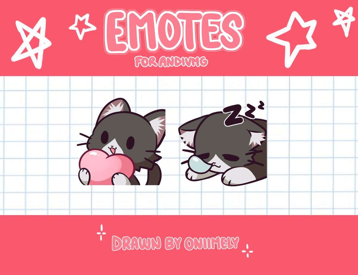 Cute cat emotes for @andivmg ฅ^•ﻌ•^ฅ! 