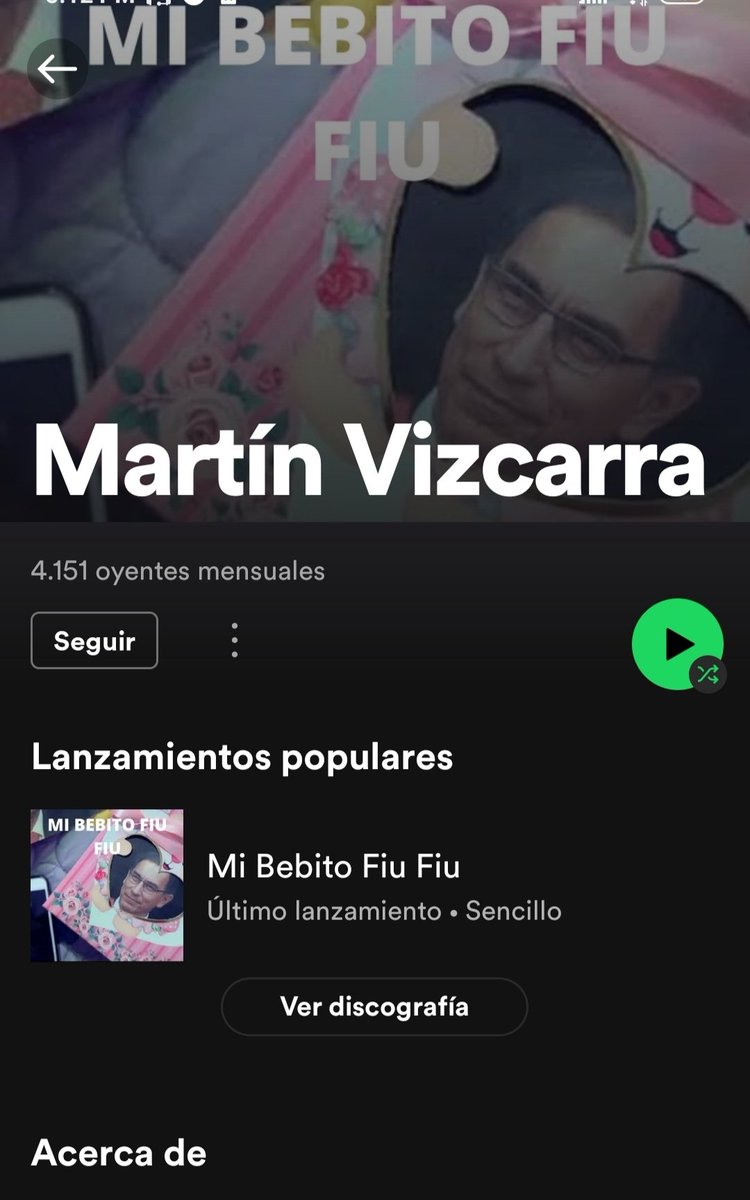 MellamoOscar's tweet photo. ¿Se acuerdan de mi bebito fiu fiu? Volvió a Spotify y ahora dice que el cantante es Martín Vizcarra ¿? https://t.co/IJu5zg6A7b