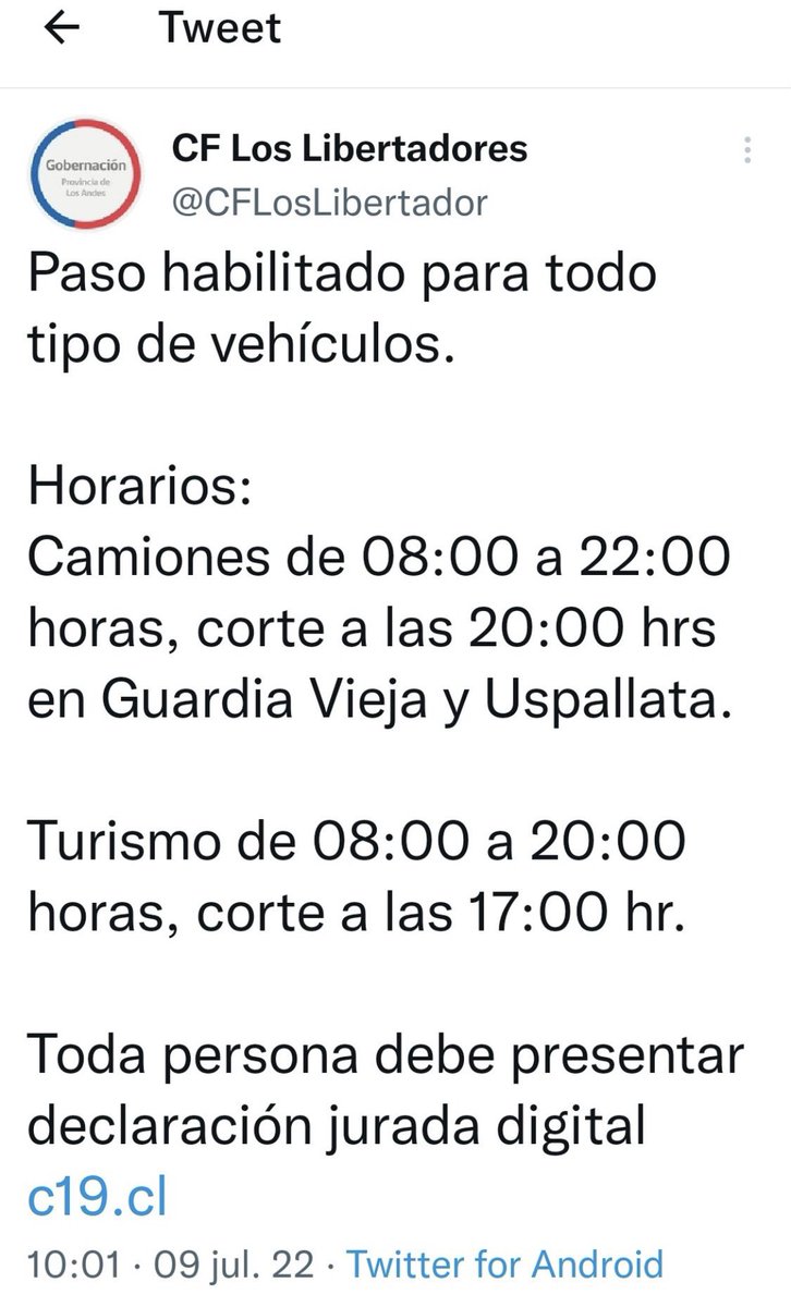 Im_peterchile's tweet photo. @Mgallardo45 @roskildss @MateCantor @RenatoMunster El error “administrativo” declaraban que el paso estaría abierto todo el dia… https://t.co/C2AqD8G72Z