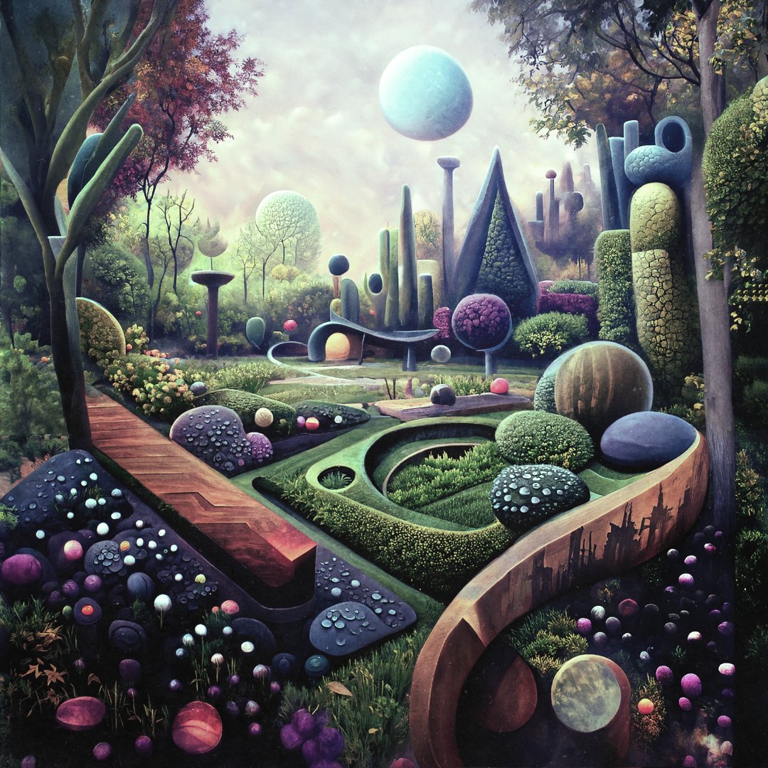 Erblicken's tweet image. Magic garden 🎍

Today I experimented with manual stitching in #DiscoDiffusion. Base #craiyon Init 256px -&amp;gt; 512px -&amp;gt; 832px -&amp;gt; 1664px.  I used Guide Layout (4 sections with 128px overlap) and Photomerge in PS. It's more cumbersome than in #JAX but I'm happy with the result 🙃.