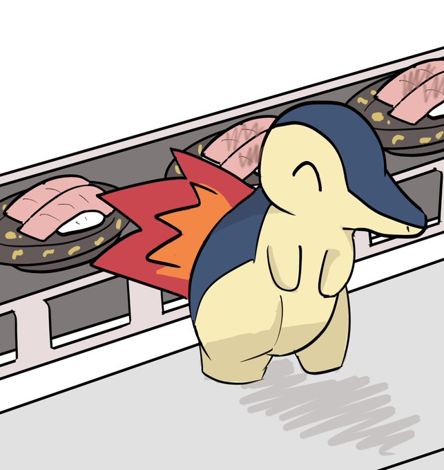 流れてくる中トロを炙り中トロにする労働に勤しむヒノアラシ 