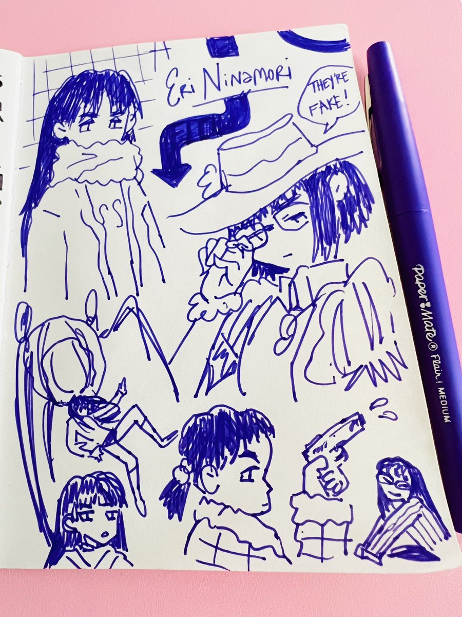 Doodles of a fave character of mine: Eri Ninamori from FLCL 🔫 