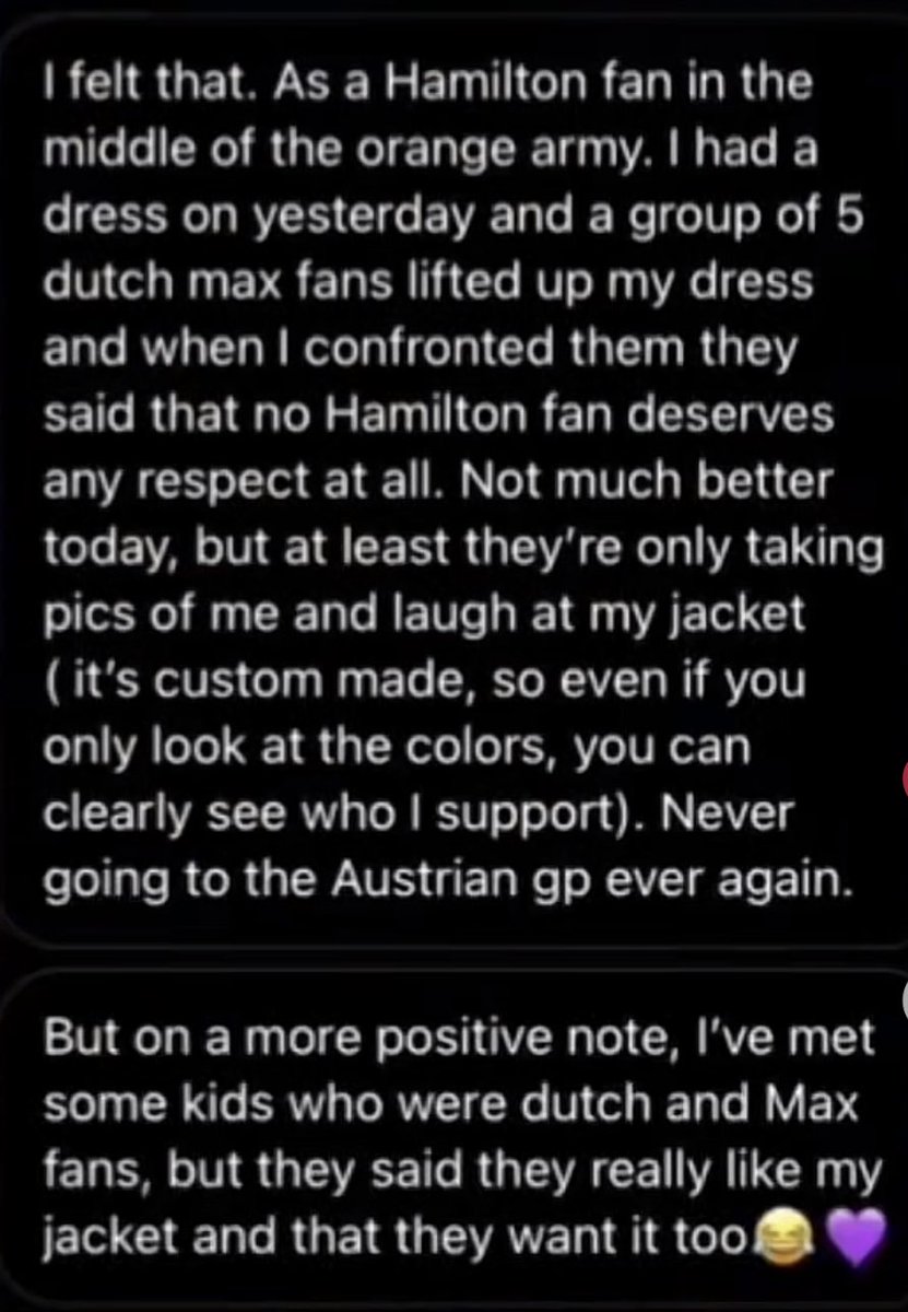 Will185_'s tweet photo. Anyone doing this isn’t a Max fan, they’re not an F1 fan. They’re just a wanker who needs a reality check. https://t.co/SX5DNRSV0C