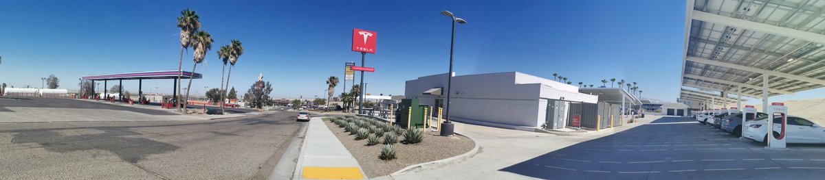 Empty gas station of the past and busy one of the future in one picture... <a href="/elonmusk/">Elon Musk</a> <a href="/Tesla/">Tesla</a> <a href="/TeslaCharging/">Tesla Charging</a>