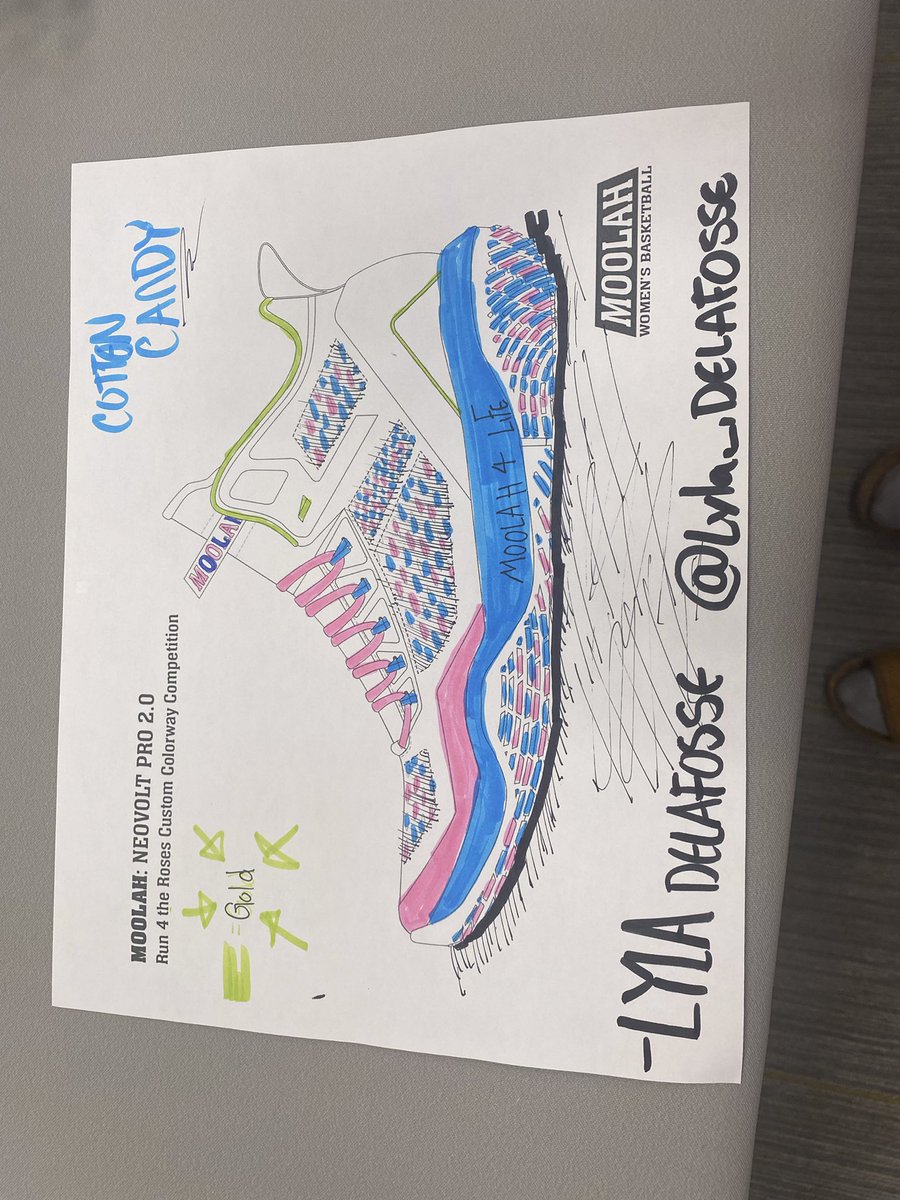 Lyla_Delafosse's tweet photo. I had a great time designing my own shoe and getting a chance to design one for moolah! I have @moolahkicks and @chzncreativity to thank for this awesome experience. @TFNsRun4Roses https://t.co/LV41vvVVFe