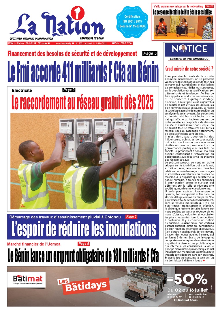 lanationbenin's tweet image. Journal "LA NATION "
La Une du Lundi 11 Juillet 2022
Abonnez-vous à nos canaux digitaux pour recevoir l'information en temps réel 
#LaNationBenin 
#Waxeho
#LANATION
