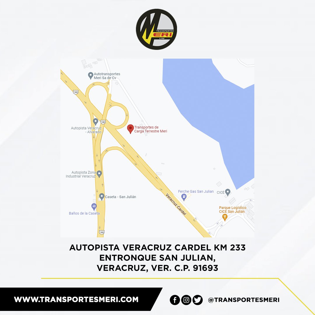 TransportesMeri's tweet photo. Nos encuentras en la Autopista Veracruz-Cardel KM 233.

Estamos para atenderte, resolver tus dudas y por supuesto, llevar tu mercancía a cualquier parte de la República Mexicana. https://t.co/rThvrltCRI
