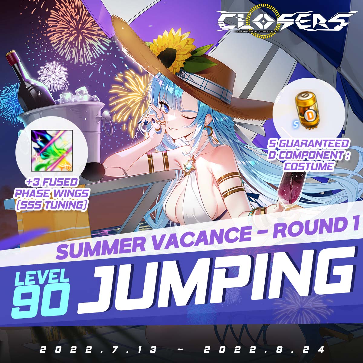 ClosersGame's tweet photo. Level Jump event is now back, and you can boost your character straight to level 90!
Summer events will also begin along the way starting July 13th!
Check out more awesome news in this announcement: https://t.co/0wnZAmKLWs
#JumpEvent #SummerJump #closers #ClosersOnline #naddic https://t.co/k01o9xj8oZ